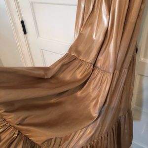 Shiny Zara Tiered Maxi Skirt
